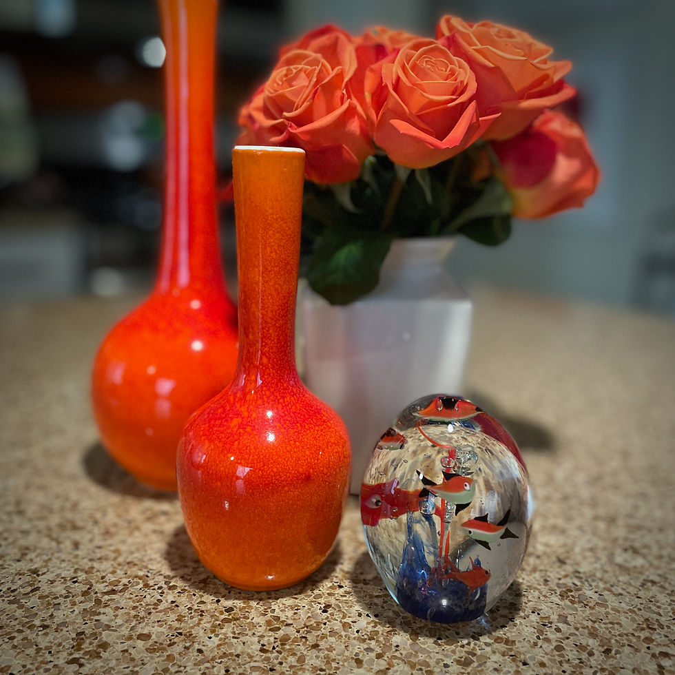 Thumbnail: Vintage Paperweight Seascape with Swimming Fish
