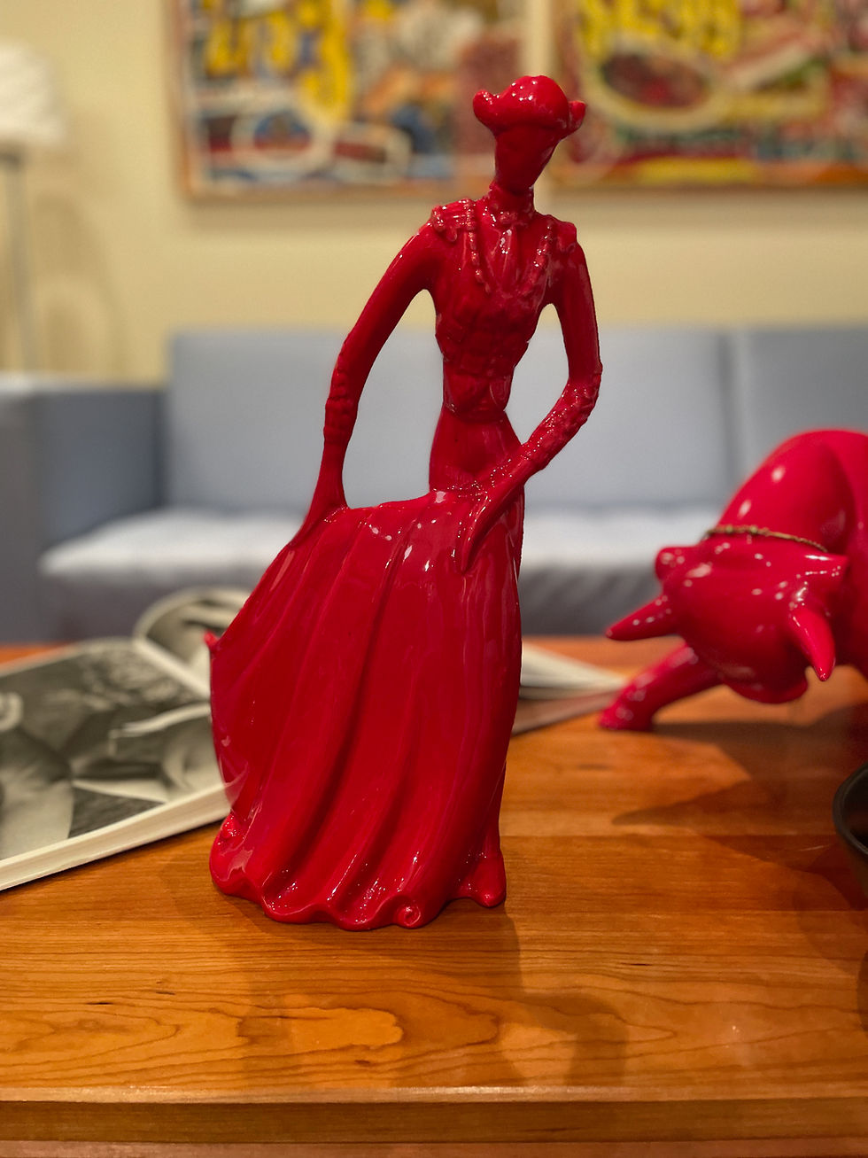 Thumbnail: Haeger Bull Fighter Planter # 502-H in Haeger Red