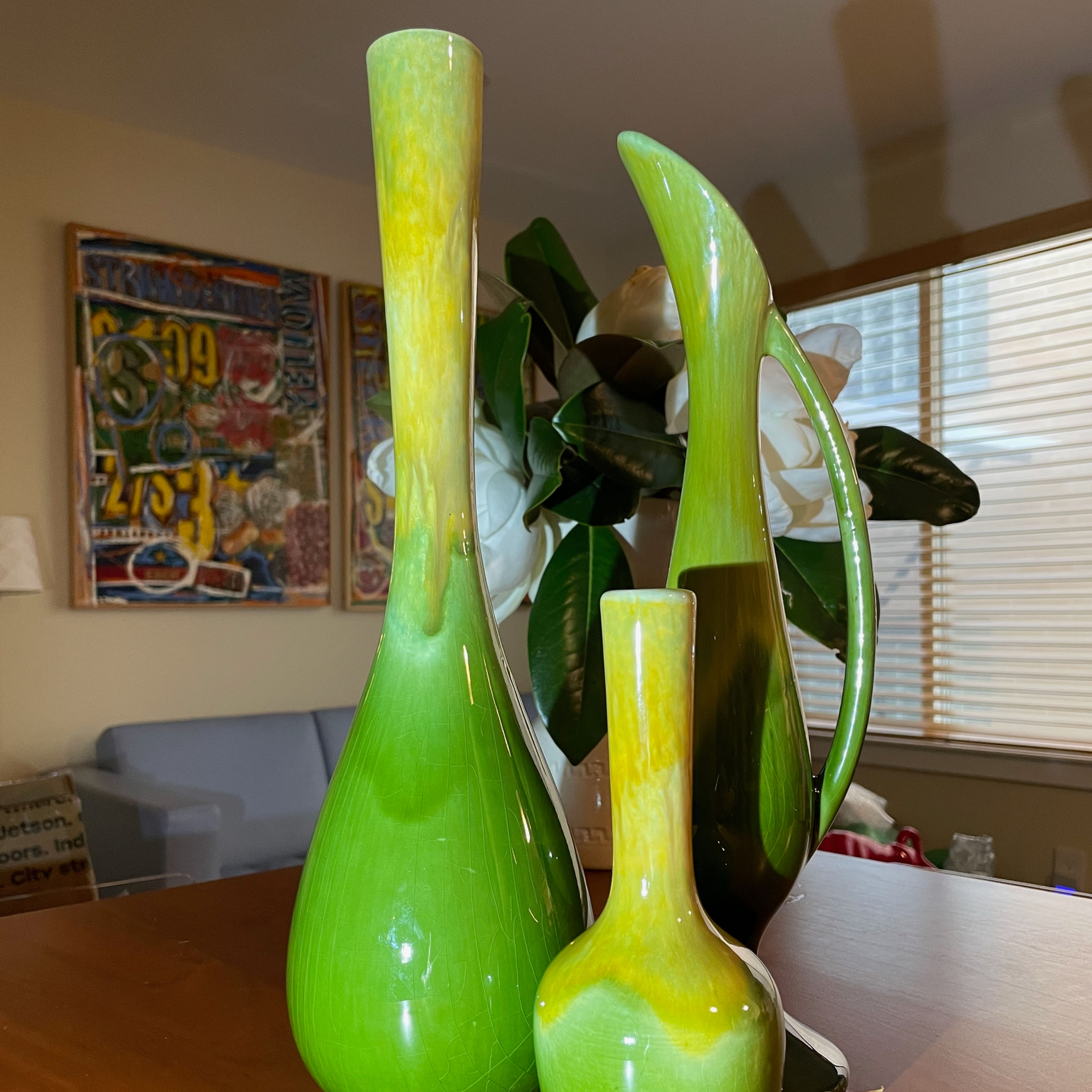 Haeger Artware Bulb Vase # 1519 Fern Agate