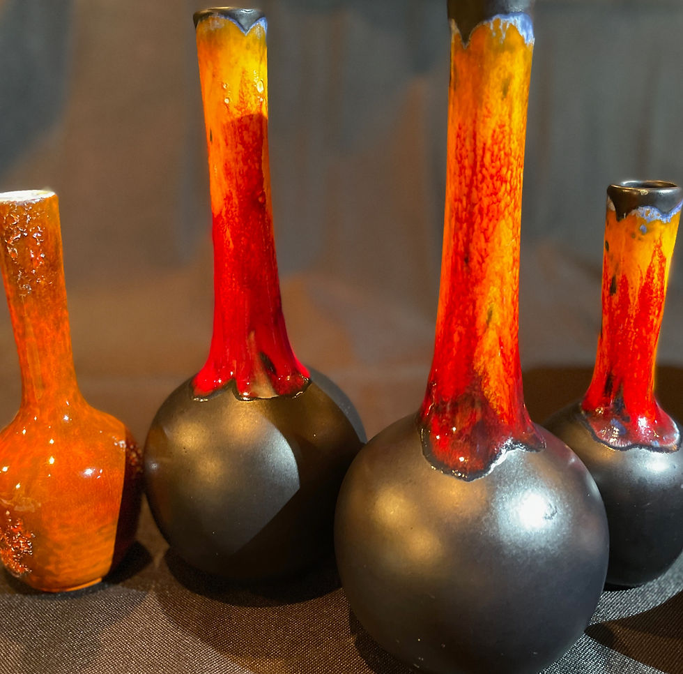 Thumbnail: Haeger Onion Bulb Vase # 1919 Vase in Black Mistique
