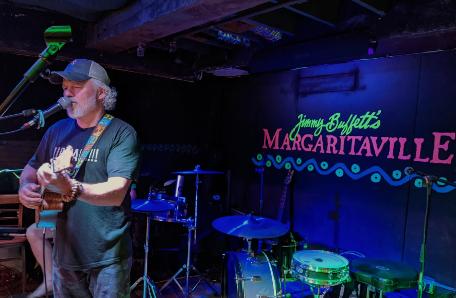 Boomer Blake the Trop Rock Singer on stage