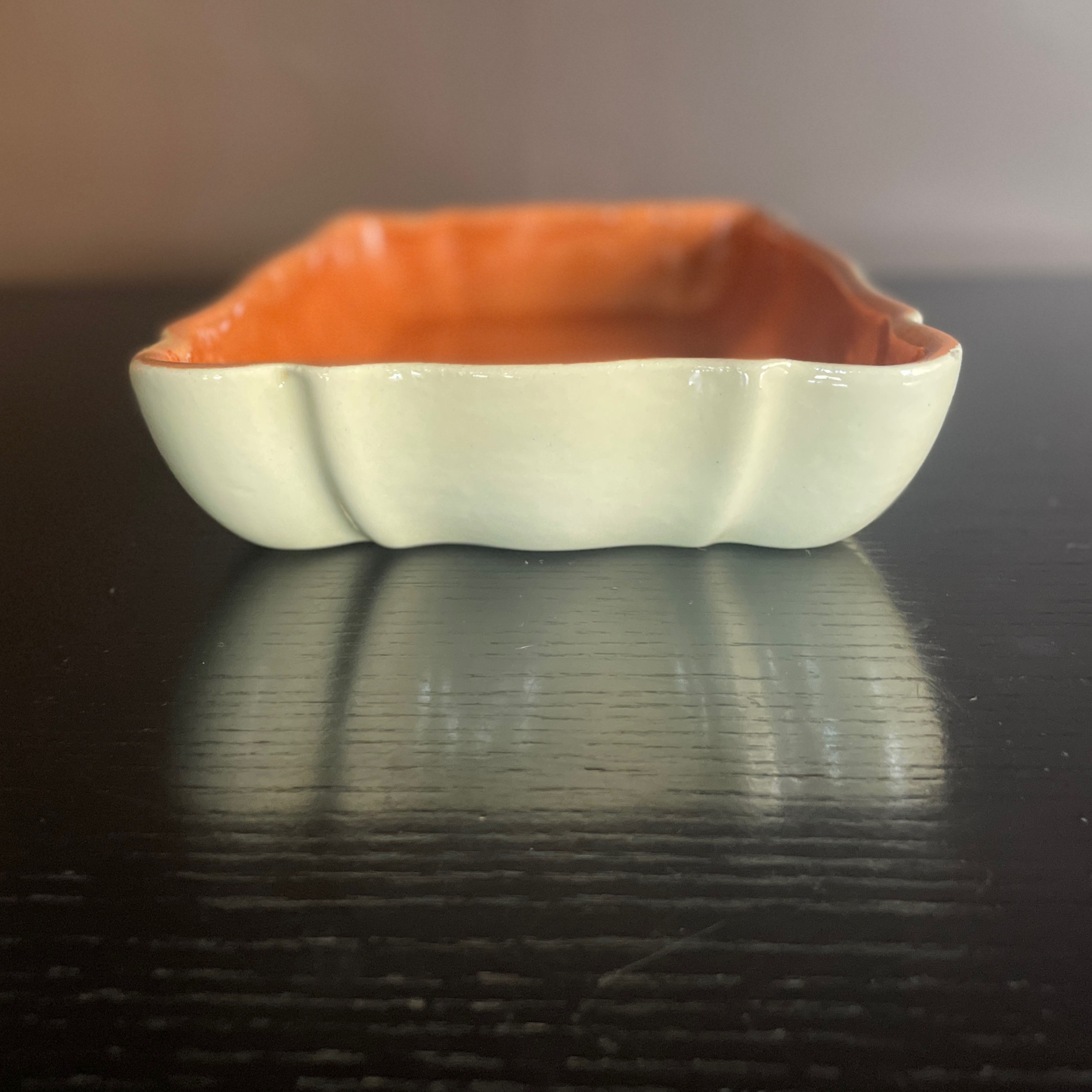 Haeger Low Bowl # 3065-A Two Tone In Honey and Apricot