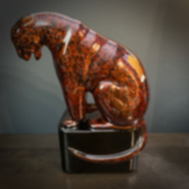 Royal Haeger Sitting Leopard R- 648 in Copper Marble