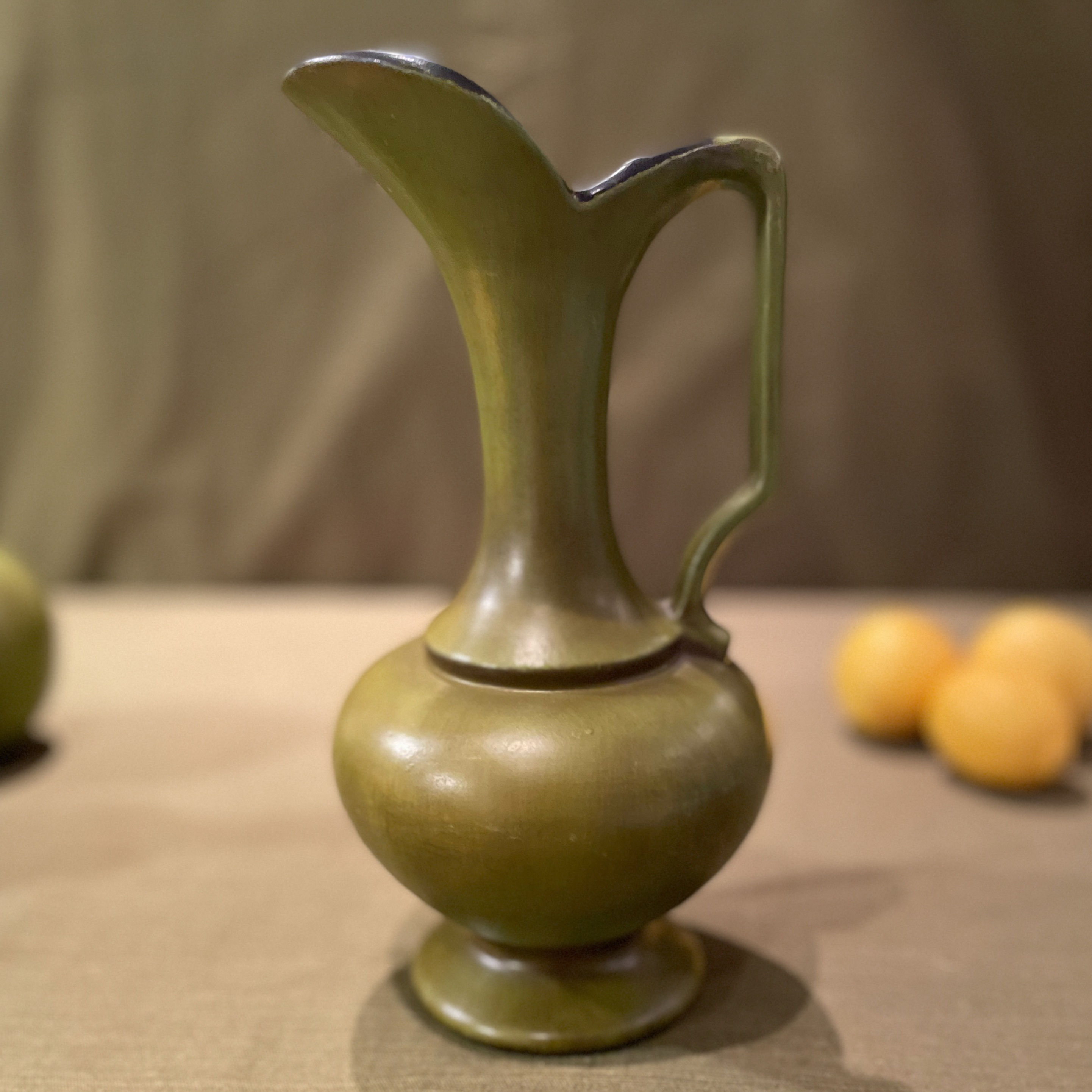 Haeger Artware Small Pitcher # 8180 Peasant Olive