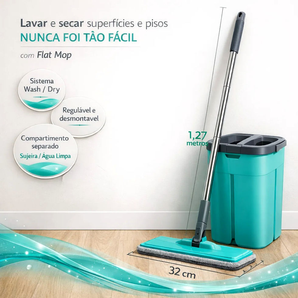 Miniatura: Rodo Flat Mop Limpeza Profissional Fácil Uso Doméstico Casa