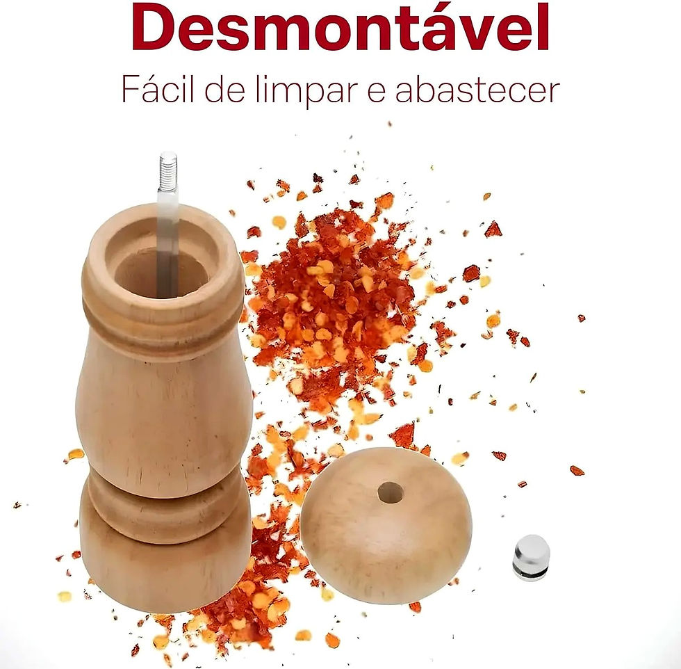 Miniatura: Kit 2 Moedores De Pimenta Sal Bambu Madeira Manual Gourmet Cozinha