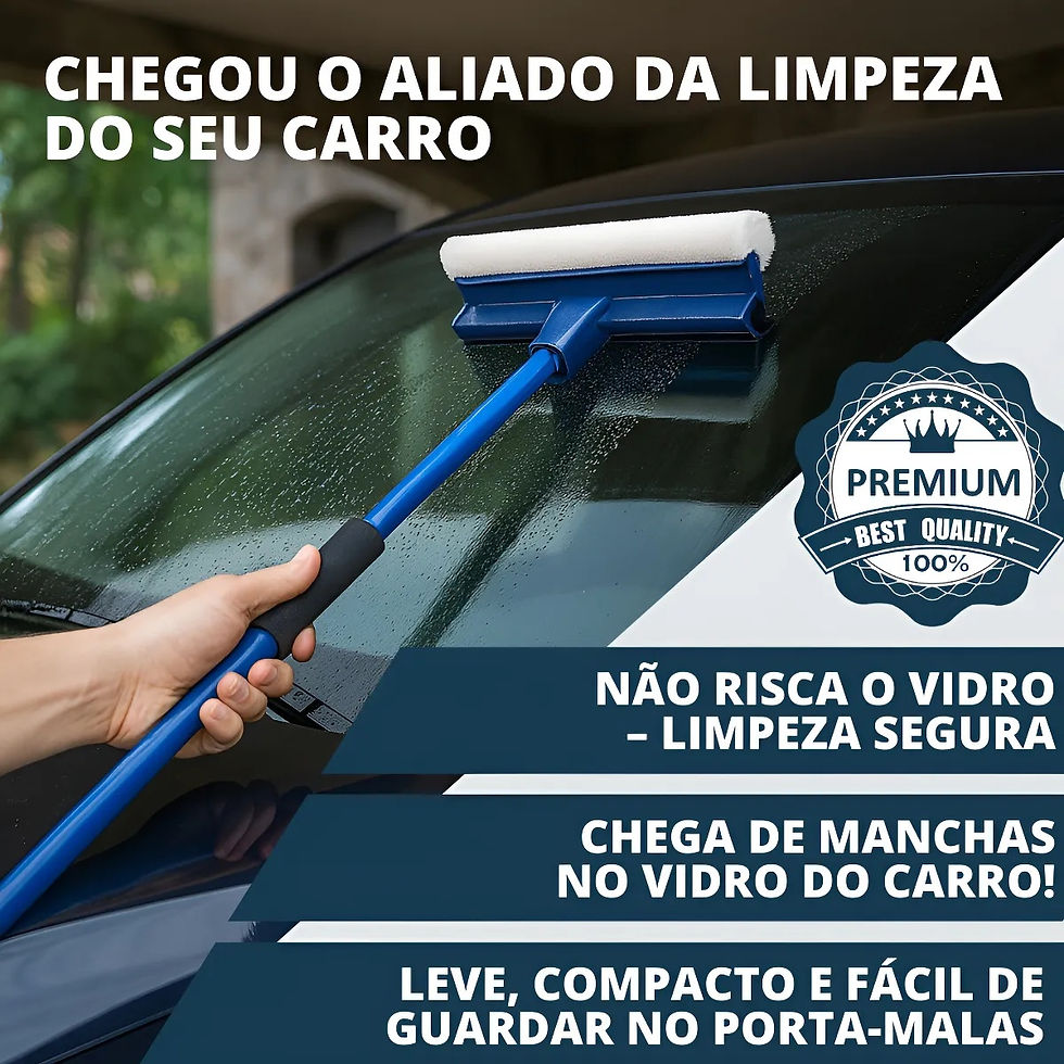 Miniatura: Rodo Limpa Vidros Telescópico Cabo Extensível Janela Sacada