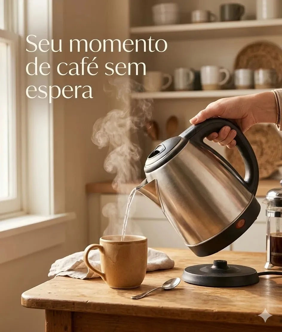 Miniatura: Chaleira Elétrica Inox 2 Litros Água Aquecimento Rápido Automática