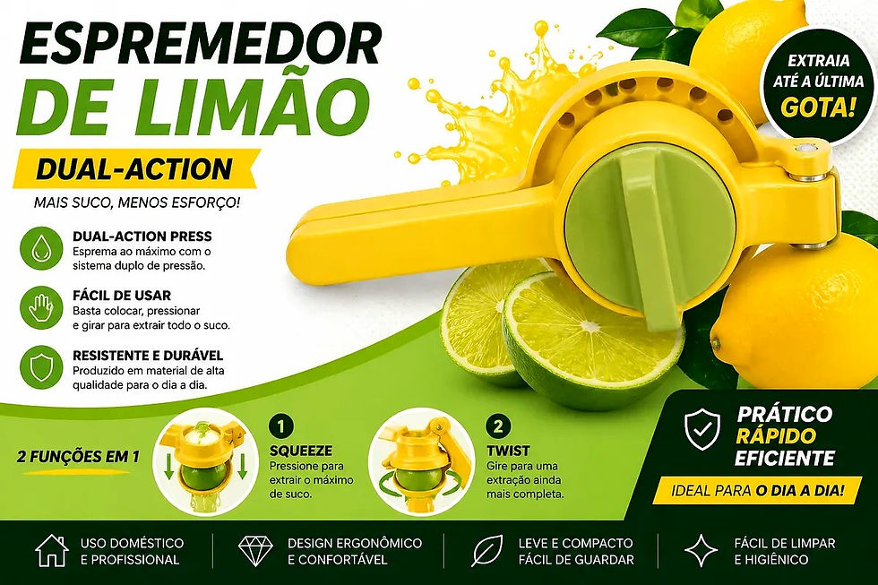 Miniatura: Espremedor Manual De Frutas Limão 2 Em 1 Doméstico Cozinha