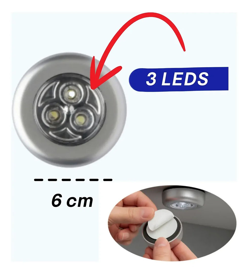 Miniatura: Kit 3 Luminária Led Adesiva Luz Toque Quarto Armário Sem Fio