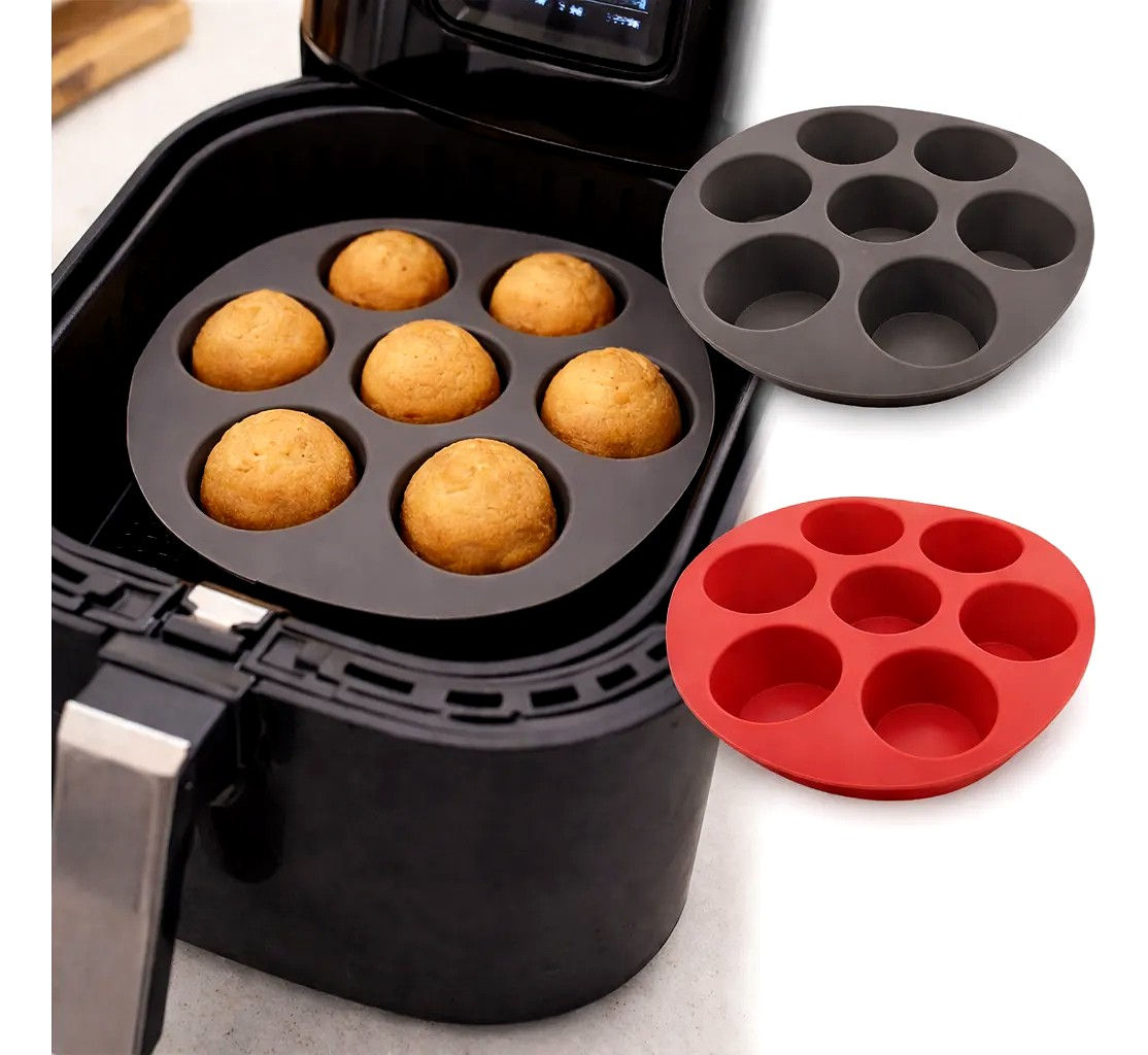 Forma Cupcake Silicone Antiaderente Reutilizável Airfryer