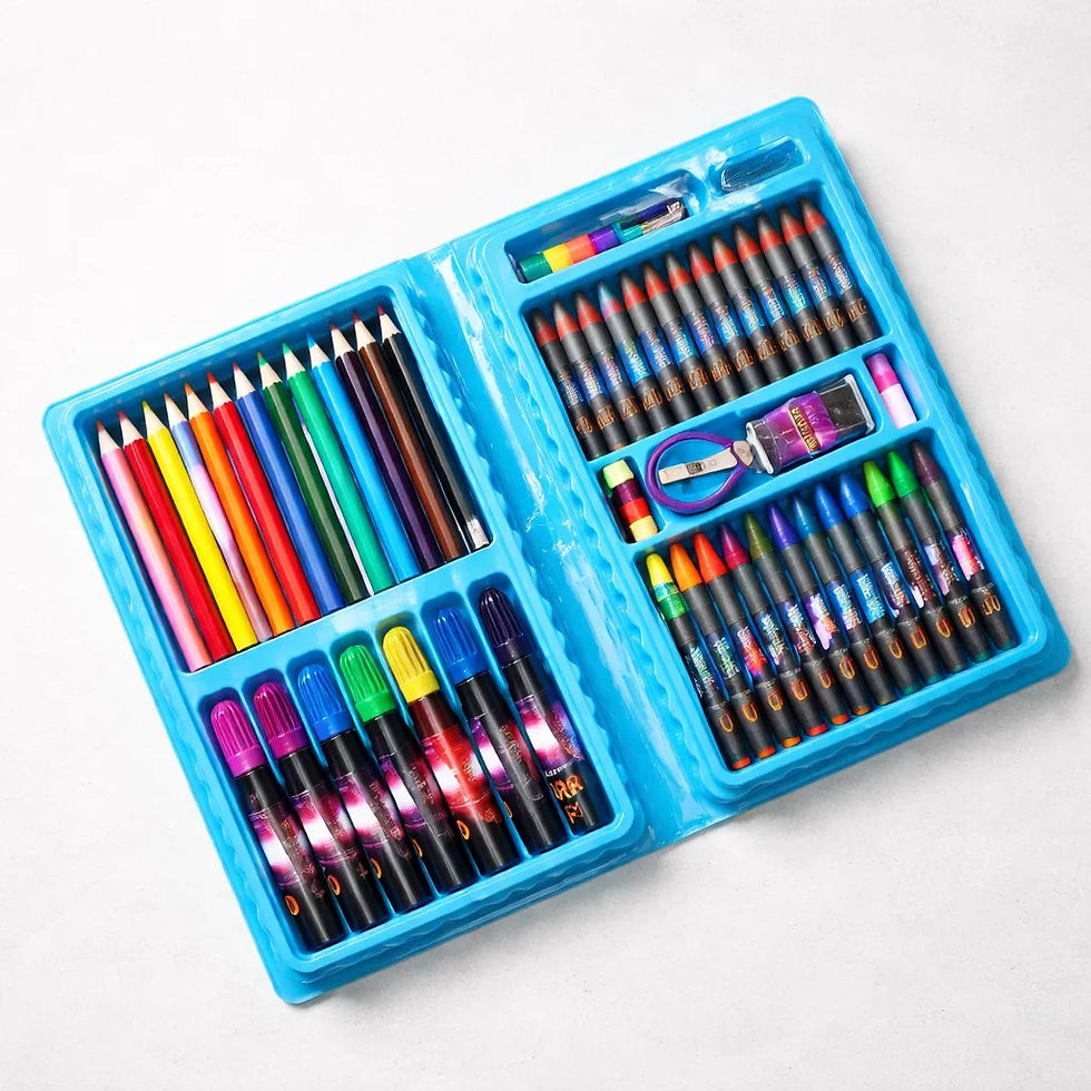 Miniatura: Kit Pintura Infantil 48 Peças Maleta Escolar Canetinha Desenho