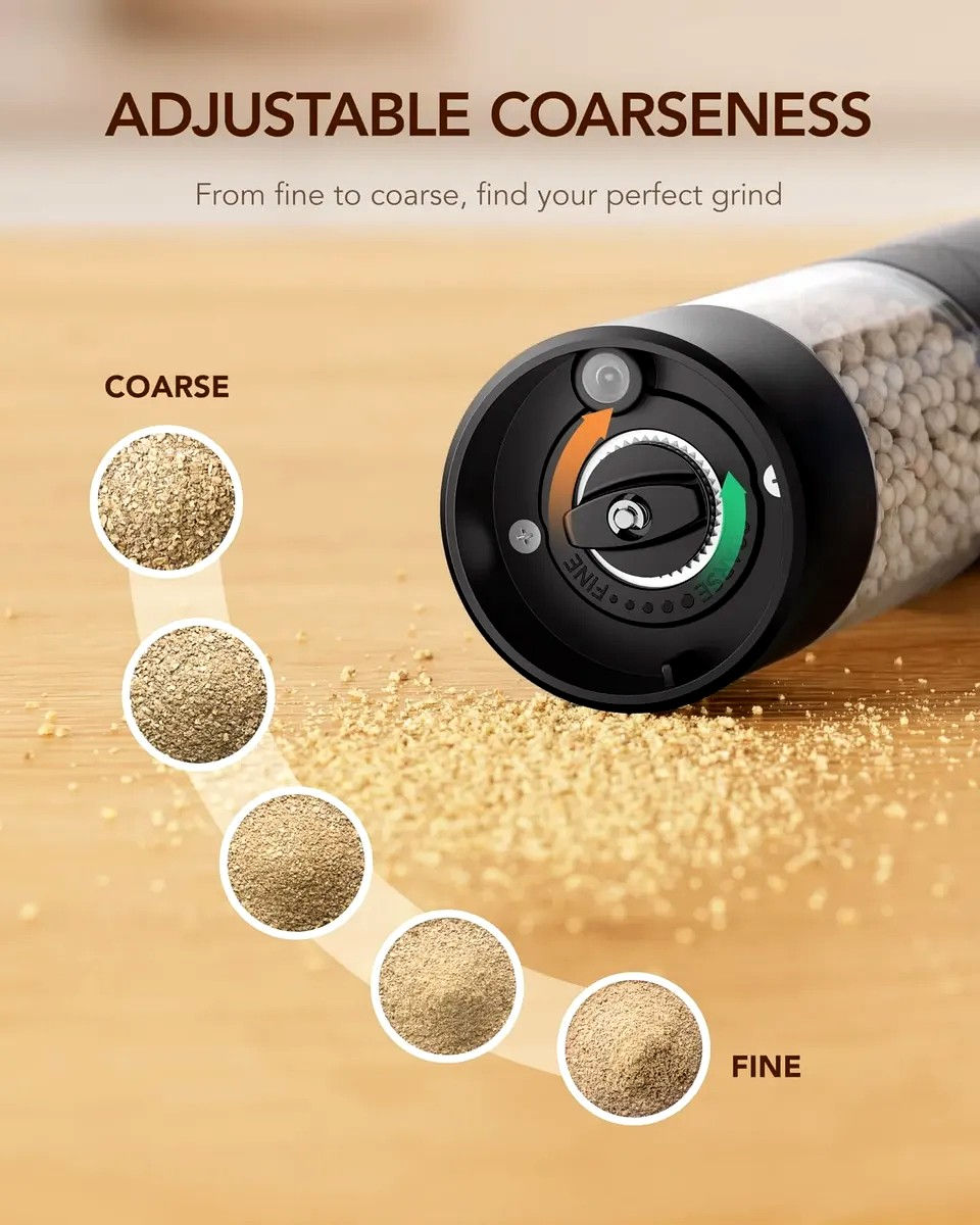 Miniatura: Kit 2 Moedores Elétrico Sal E Pimenta Tempero Automático Gourmet