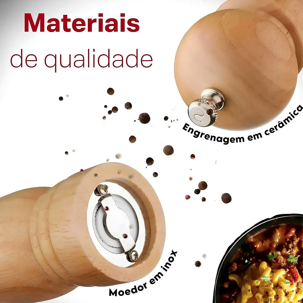 Miniatura: Moedor De Pimenta Sal Bambu Madeira Manual Gourmet Cozinha