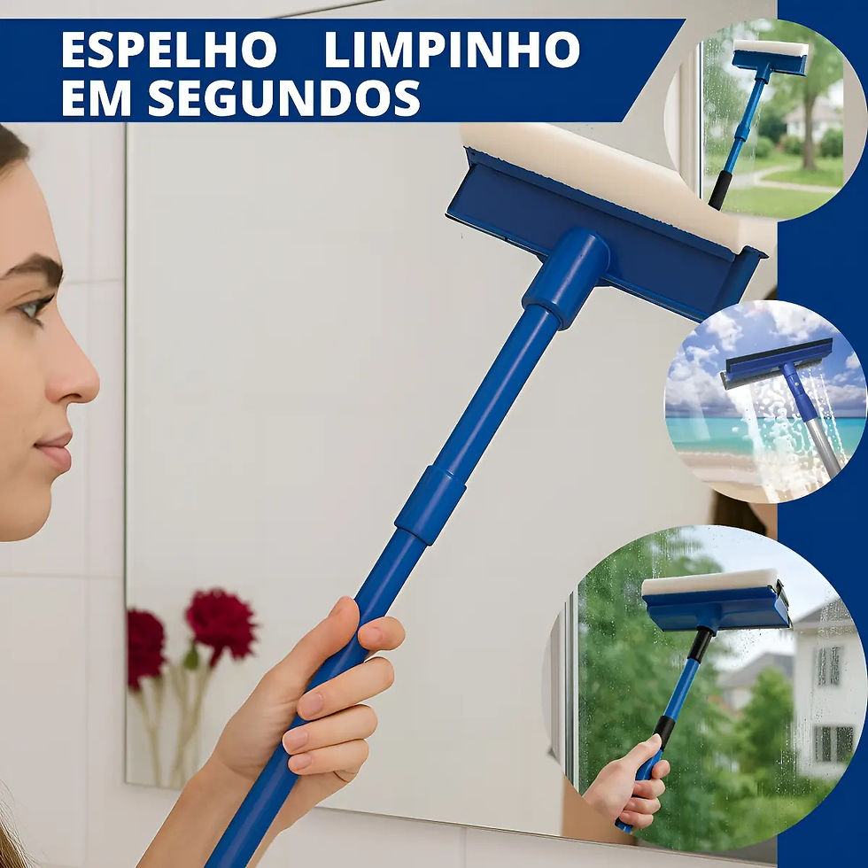 Miniatura: Rodo Limpa Vidros Telescópico Cabo Extensível Janela Sacada