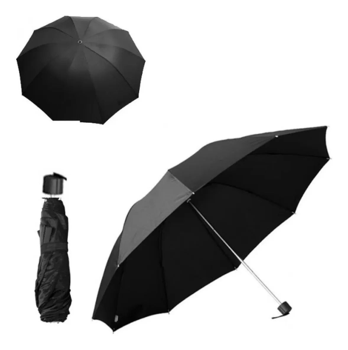 Kit 2 Guarda Chuva Pequeno Resistente Vento Proteção Solar Uv Liso