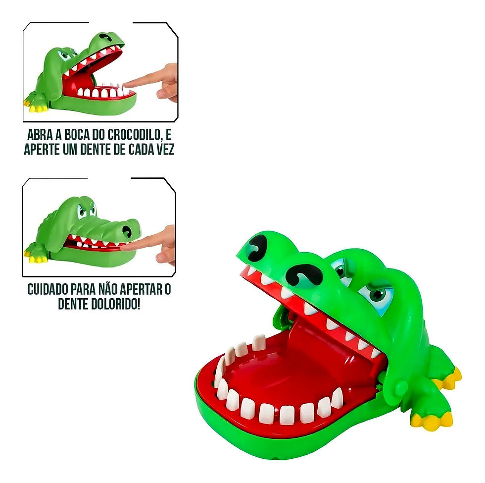 Miniatura: Jogo Jacaré Morde Dedo Crocodilo Dentista Brinquedo Educativo
