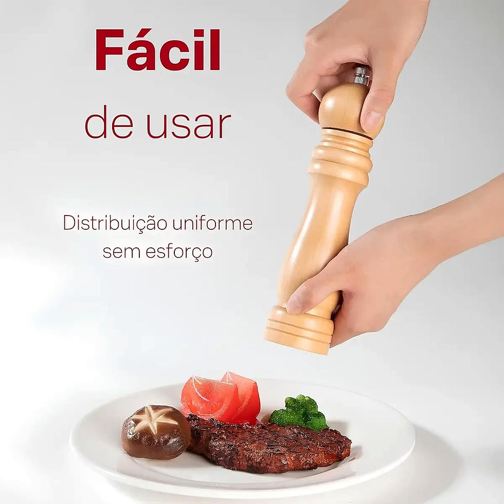 Miniatura: Kit 2 Moedores De Pimenta Sal Bambu Madeira Manual Gourmet Cozinha