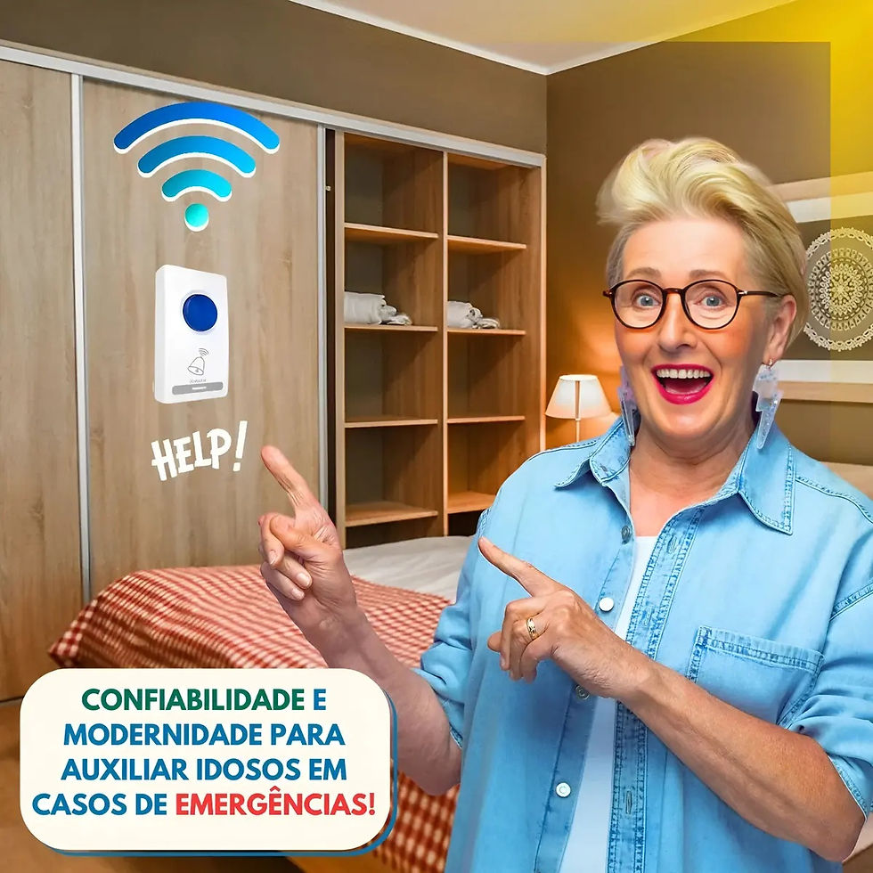 Miniatura: Campainha Residencial Sem Fio Emergência Idoso Doméstica