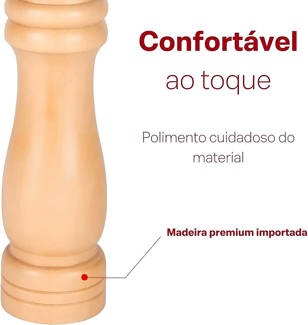 Miniatura: Kit 2 Moedores De Pimenta Sal Bambu Madeira Manual Gourmet Cozinha