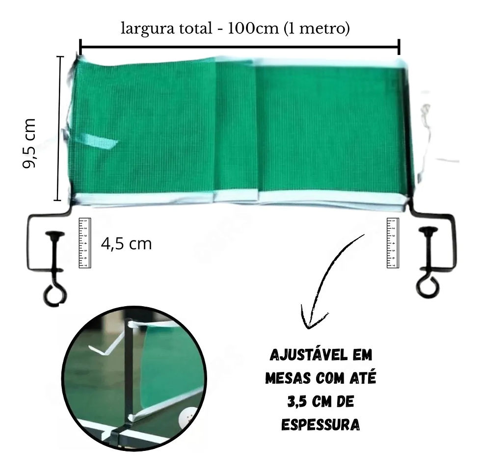 Miniatura: Kit Ping Pong Tênis De Mesa Completo Profissional Raquete