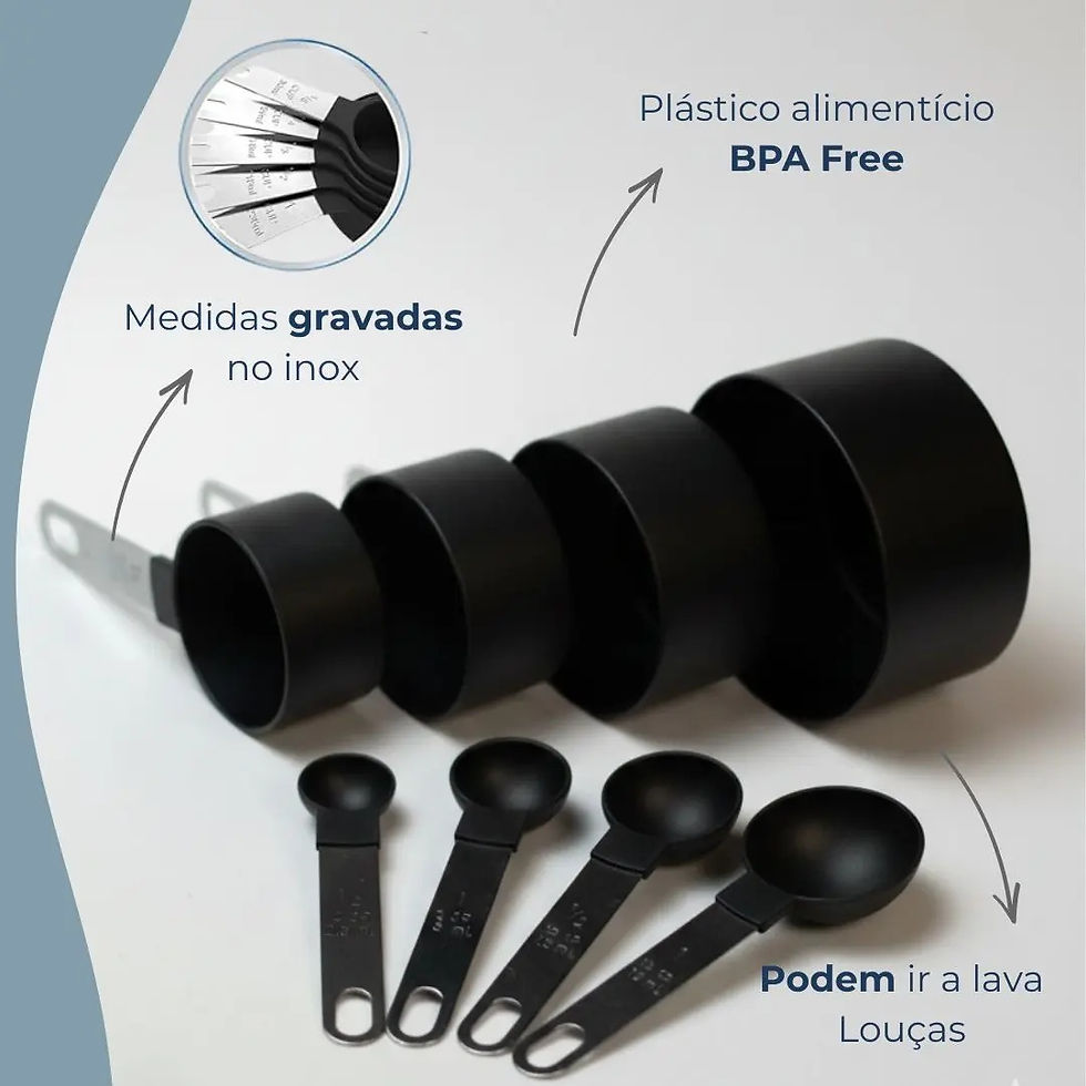 Miniatura: Kit 8 Medidores Culinário Aço Cozinha Profissional Confeitaria