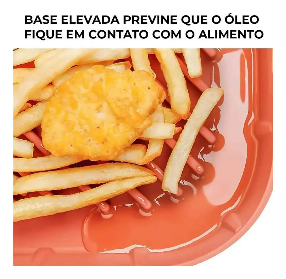 Miniatura: Kit 2 Formas Silicone Air Fryer Quadrada Reutilizável Antiaderente