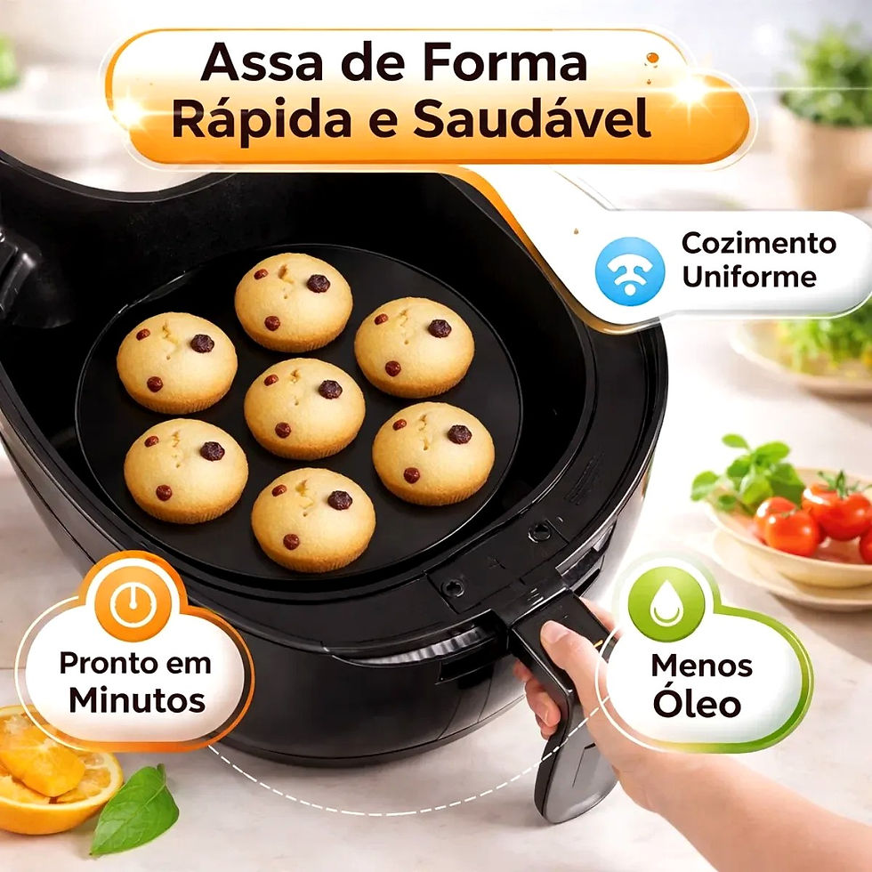 Miniatura: Forma Cupcake Silicone Antiaderente Reutilizável Airfryer