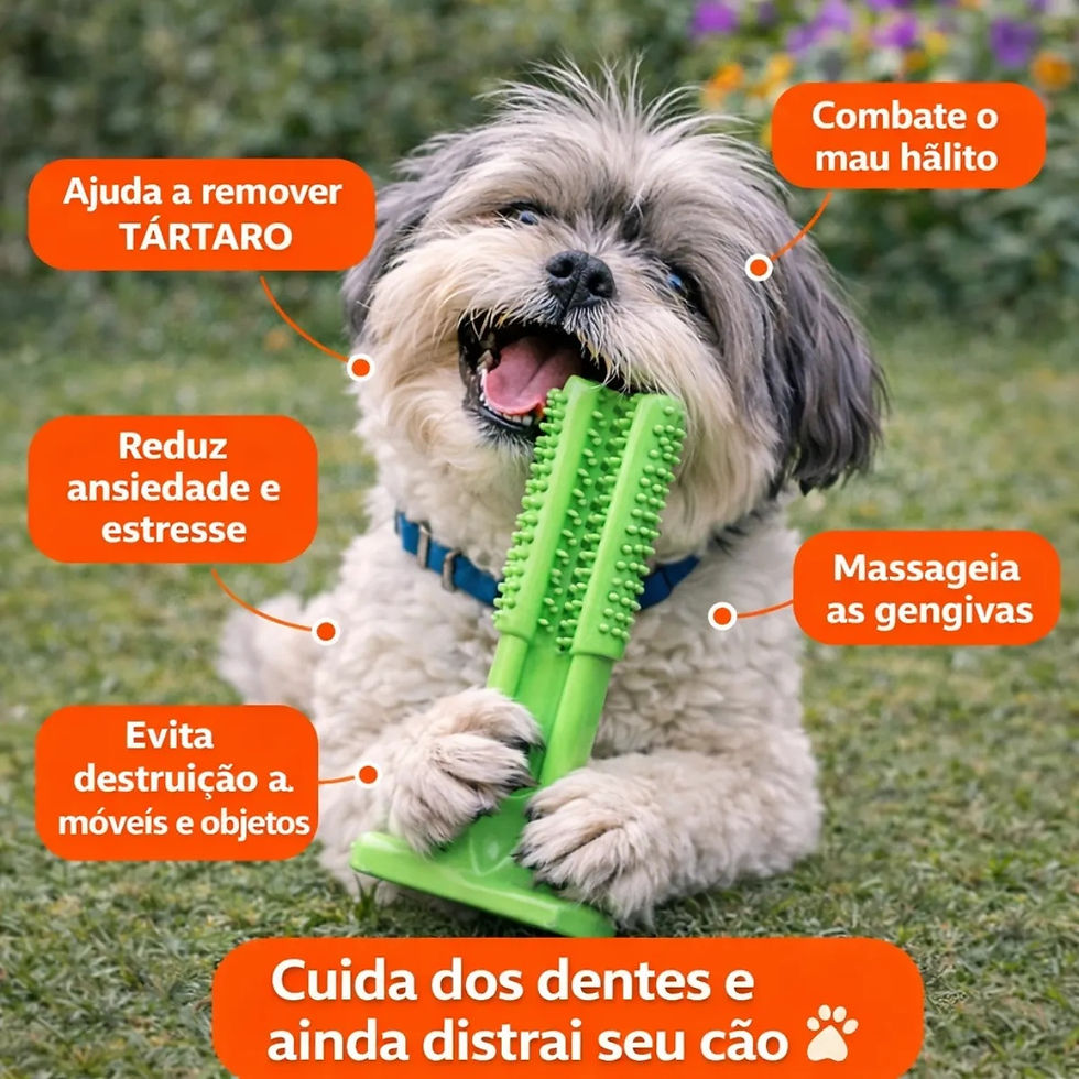 Miniatura: Mordedor Higienizador Dental Escova Dentes Limpeza Bucal Pet