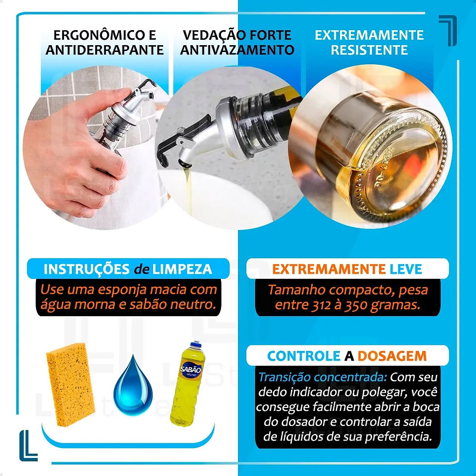 Miniatura: Galheteiro Porta Azeite Vinagre Vidro Inox Com Bico Dosador
