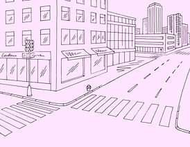 illustration-de-route-graphique-noir-blanc-crossroad-ville-paysage-dessin-vecteur-2ccg05g_