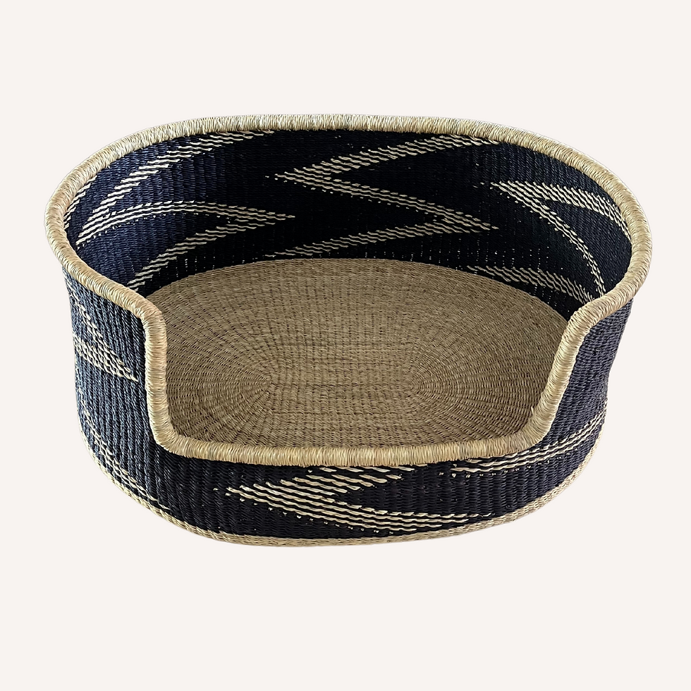 Miniaturebillede: Stor hundekurv, sort mønster