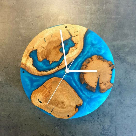 Modern Epoxy Resin Wall Clock Unique Handmade Home Décor Gift Idea