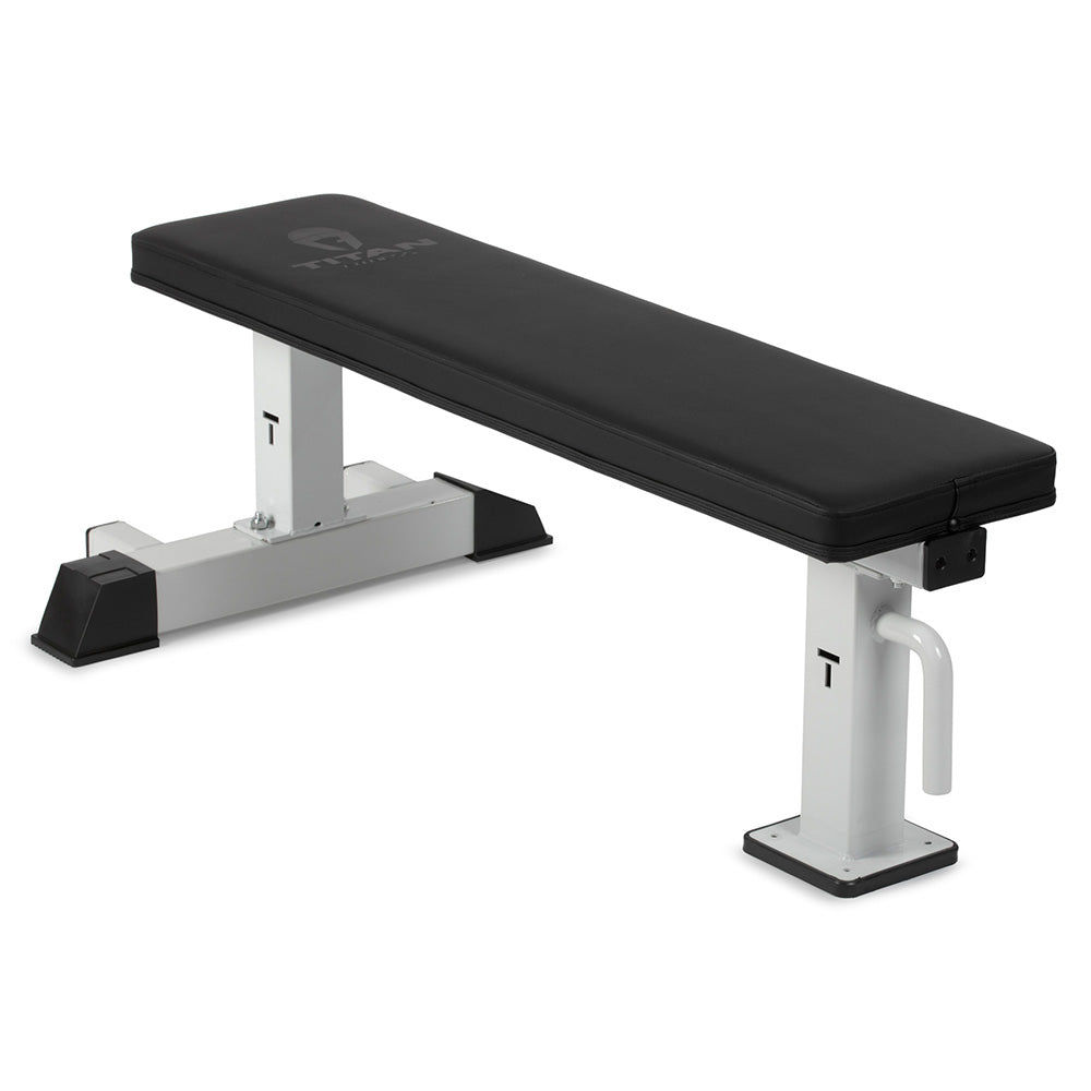 Scratch and Dent, Elite Series Single Post Flat Bench | White