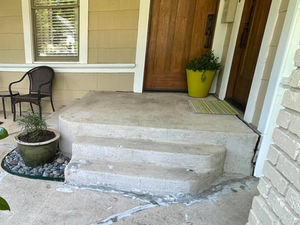 Concrete porch steps at a front door before handrail installation – Good Deal Builder, Dallas TX