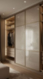 Bespoke Back-Painted Glass Wardrobes: Custom-colored, high-gloss modular storage tailored to your space. Durable, sleek, and infinitely customizable.