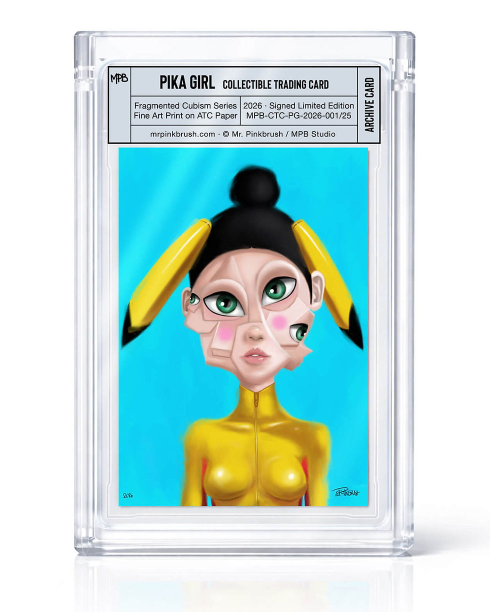 Pika Girl – Collectible Trading Card · Signed Limited Edition · by Mr. Pinkbrush