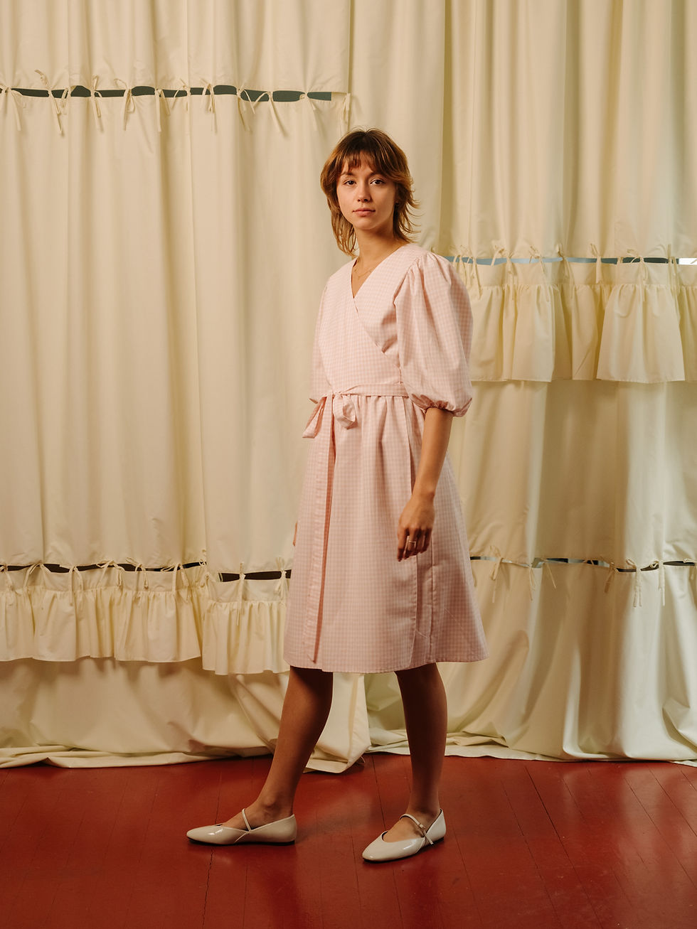 Miniatura: SAMPLE SALE. s u k i e n k a  różowa krateczka