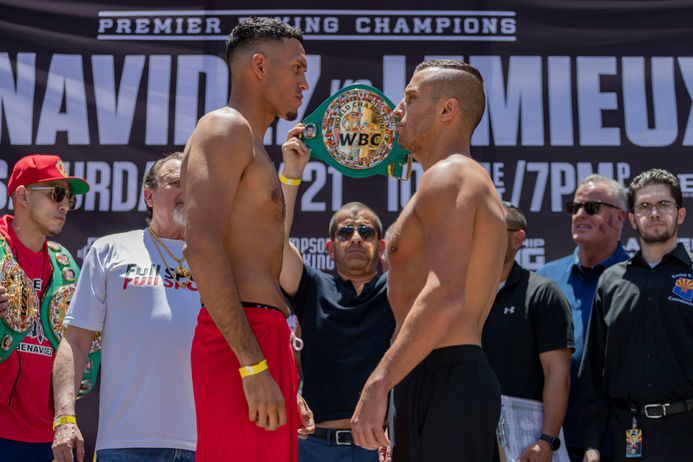 Benavidez Lemieux Weigh In