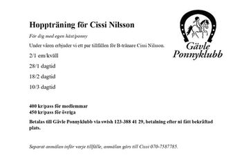 Hoppträning för Cissi Nilsson under vt-24