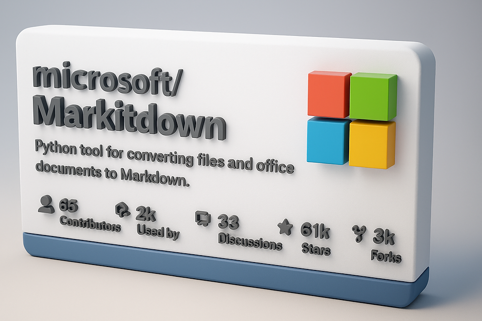 Microsoft MarkItDown features for Markdown conversion and AI document parsing