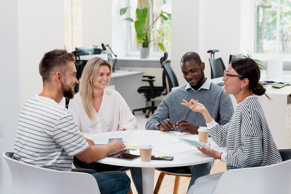 A team planning a new employee onboarding programme
