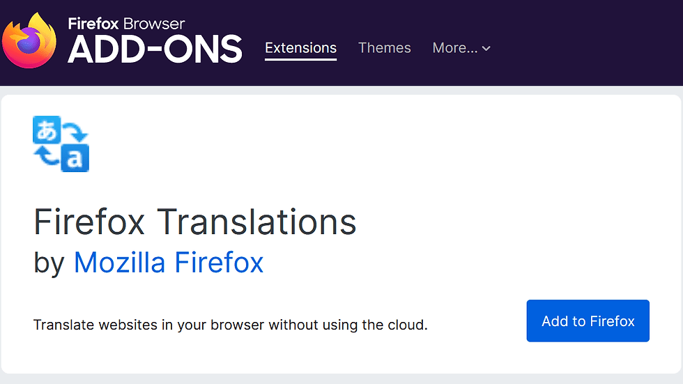 Firefox local translation feature overview and capabilities