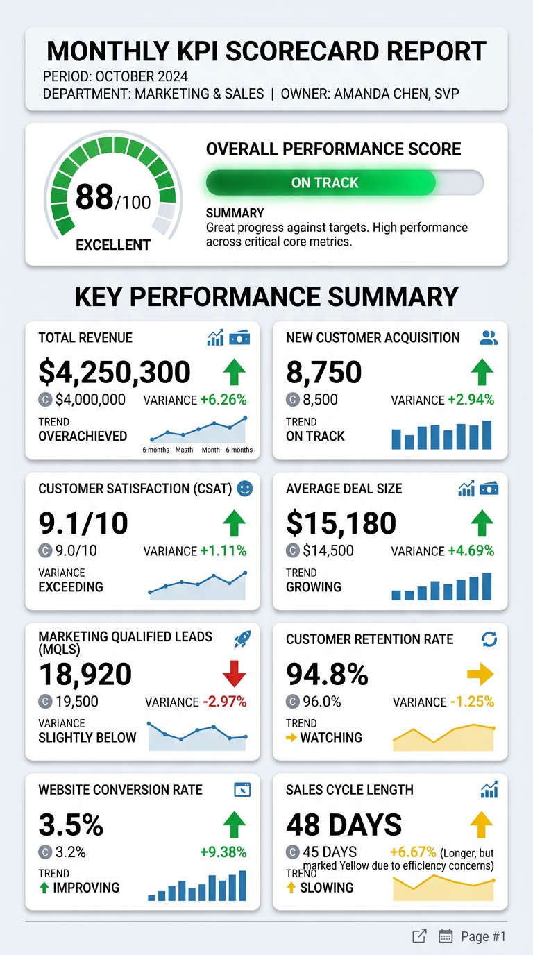 Scorecard KPI Report