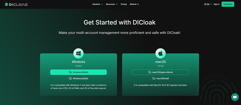 How to set up your DICloak profile