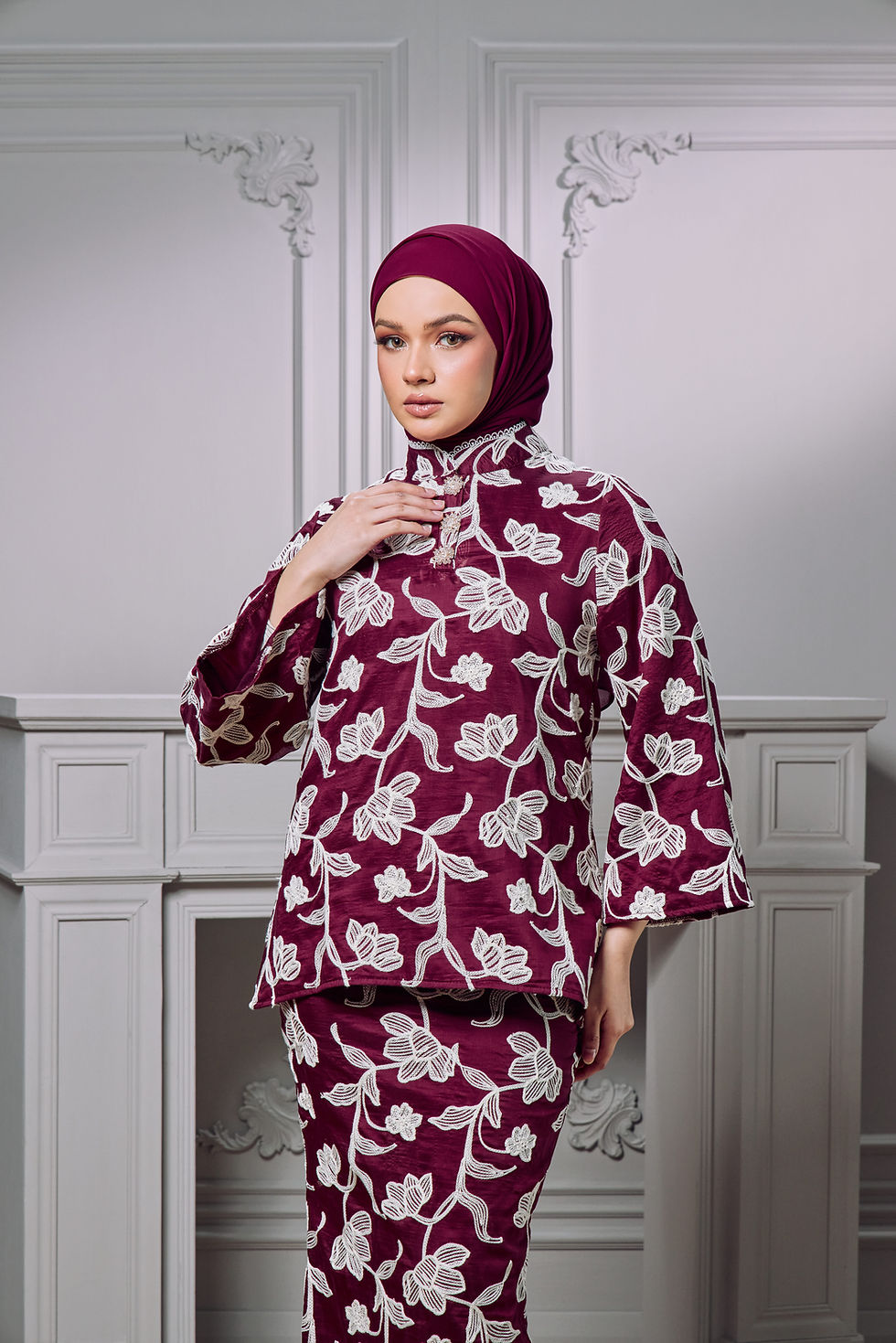 Thumbnail: Leona Kurung In Burgundy 
