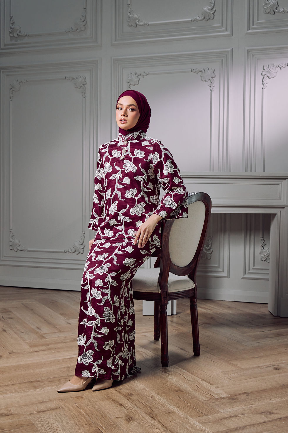 Thumbnail: Leona Kurung In Burgundy 