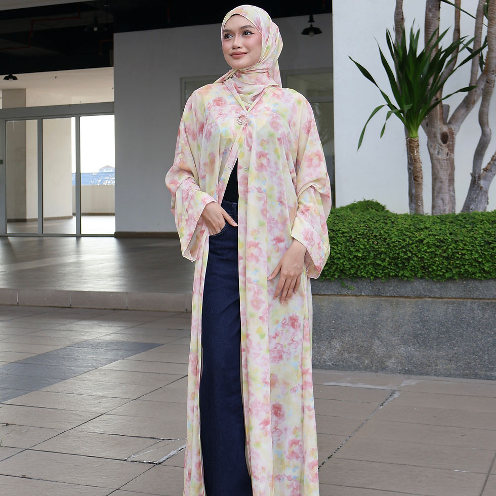 Thumbnail: Rosabelle Chiffon Cardigan Caftan with Shawl