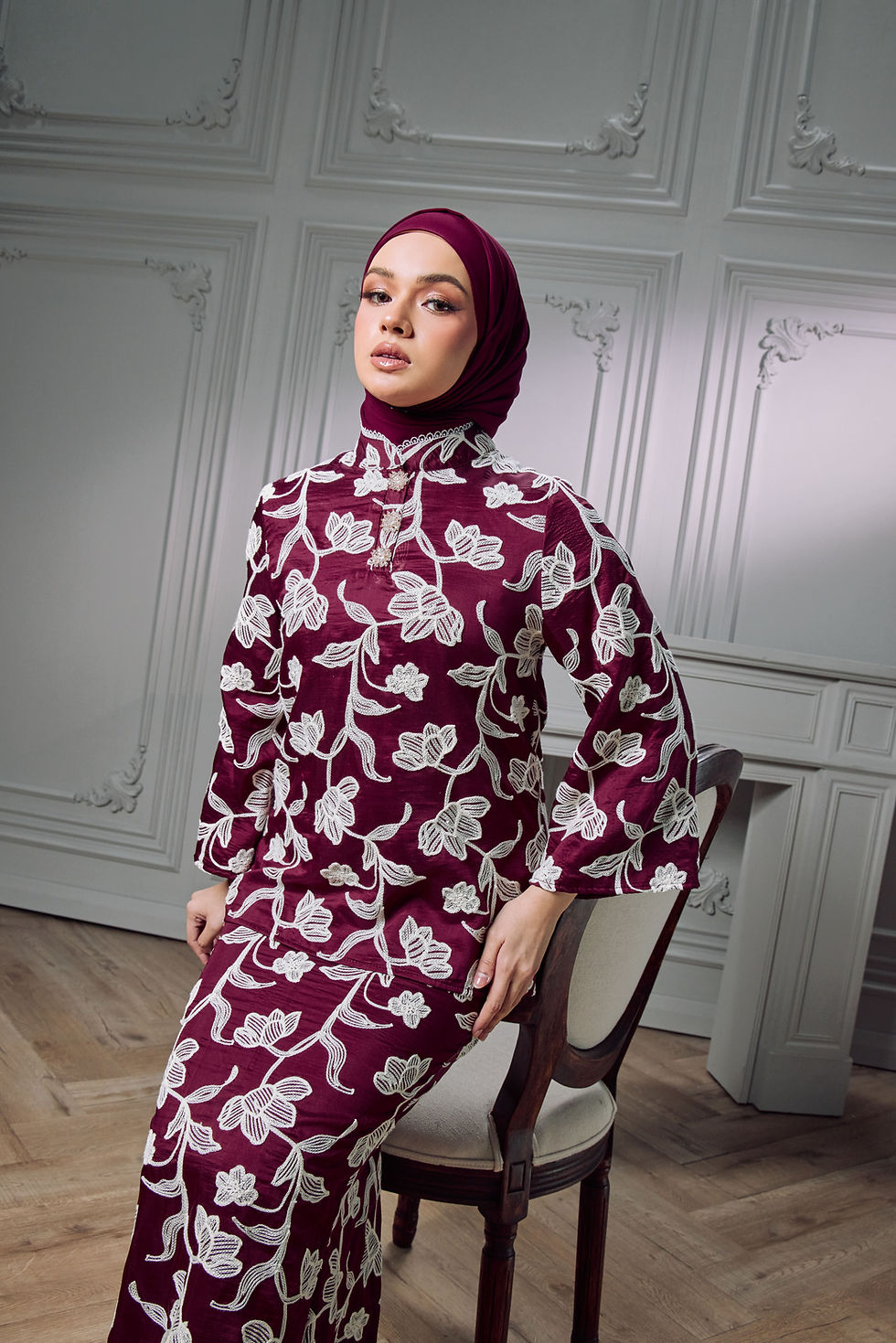 Thumbnail: Leona Kurung In Burgundy 