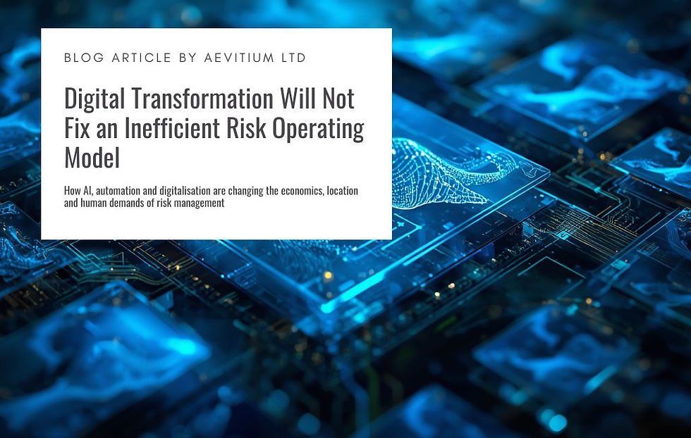 Transformation Programme Operating Model Digital Transformation and Risk Operating Models | Aevitium